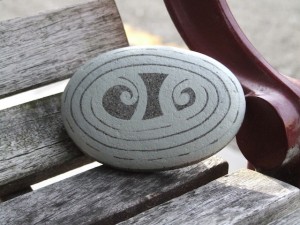 koru hand painted rock