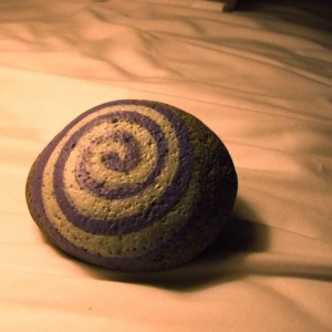 koru hand painted rock