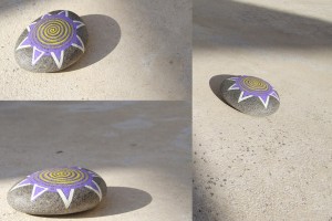 koru hand painted rock