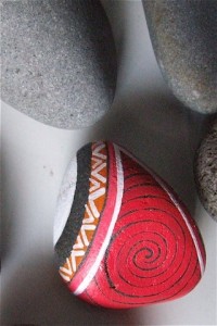 koru hand painted rock
