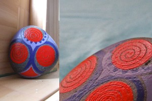koru hand painted rock