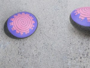 koru hand painted rock