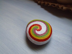 koru hand painted rock
