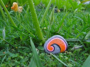 koru hand painted rock