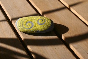 koru hand painted rock