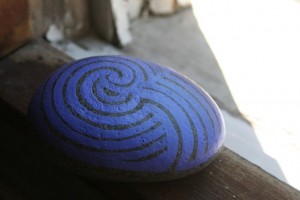 koru hand painted rock