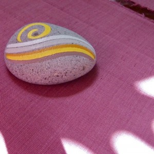 koru hand painted rock