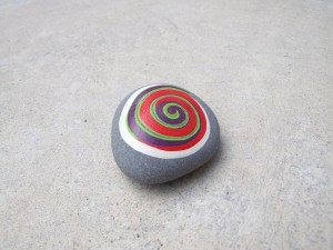 koru hand painted rock