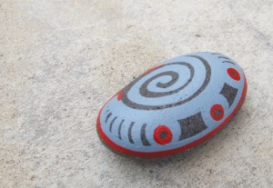 koru hand painted rock