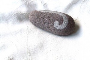 koru hand painted rock