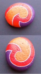 koru hand painted rock