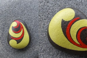 koru hand painted rock