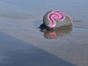 koru hand painted rock