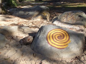 koru hand painted rock