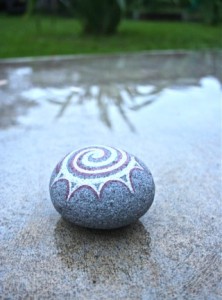 koru hand painted rock