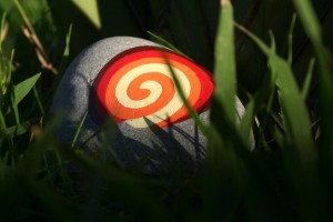 koru hand painted rock