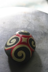 koru hand painted rock