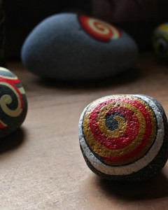 koru hand painted rocks
