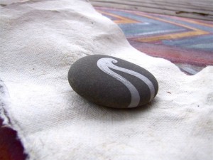 koru hand painted rock