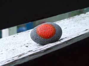 koru hand painted rock