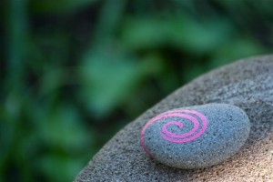 koru hand painted rock