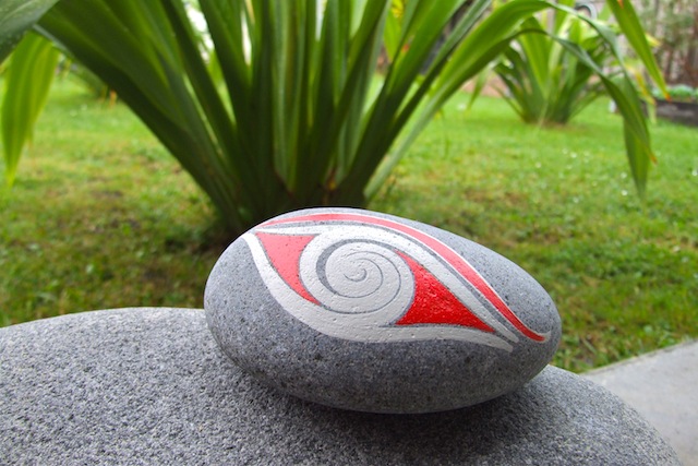 koru hand painted rocks