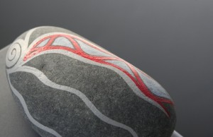 koru hand painted rock