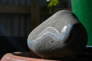 koru hand painted rock