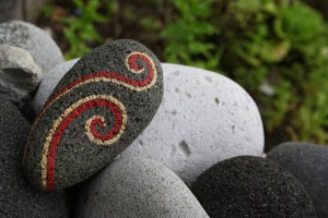 koru hand painted rocks